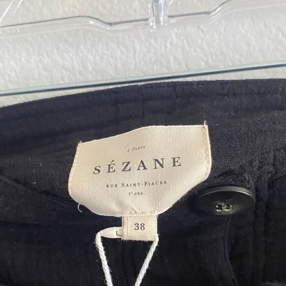 Elegant Black Button-Up Skirt Sezane Hayda Noir - Picture 2 of 6